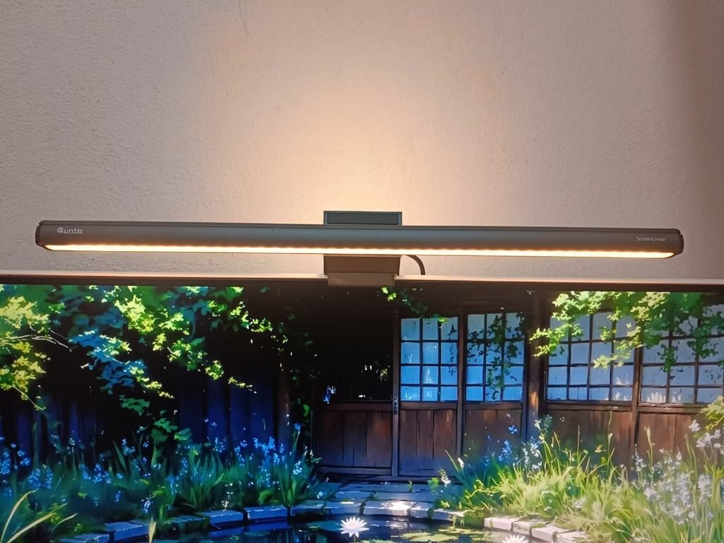 Quntis ScreenLinear Plus counterbalanced adjustable monitor clip and backlight